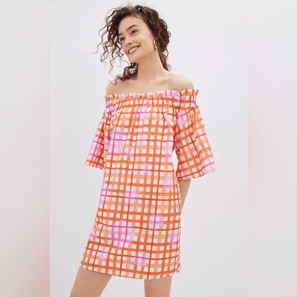 💗 NWT Anthropologie Corey Lynn Calter Monaco Off-The-Shoulder Mini Dress Small